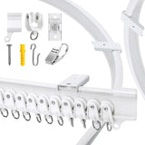 VRSS Flexible Bendable Curved Ceiling Curtain Track With Stainless Steel Curtain Clips, 2 Meters(6.6 ft) for L, U, Circle Shape