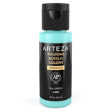 ARTEZA Acrylic Pouring Paint - 2oz Sea Green, High Flow, No Mixing Needed, For Canvas, Glass, Paper, Wood, Tile, Stones