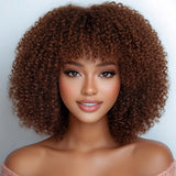 Style Icon 14Short Afro Curly Human Hair Wigs Glueless Blonde Wig