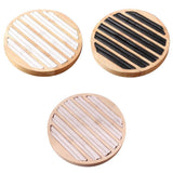 Ujeavette 3Pc Wood Round Flat Collect Jewelry Ring Display Tray Organizer For Retail