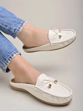 Shoetopia Smart Casual White Loafers For Girls-Eu39,Bronze,6,B0D5HGKXK7