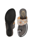 Shoetopia Embroidered Ethnic Grey Kolhapuri Wedgess For Women & Girls /Uk4,Grey,4,B0BV6XLLFQ