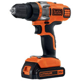 BLACK+DECKER 20V MAX Cordless Drill Driver with Battery and Charger, LED Work Light (LDX220C