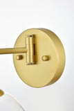 Living District Davian 1-Light Metal/Glass Swing Arm Wall Sconce In Brass/Clear
