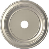 22OD x 3 1/2ID x 1 1/2P Traditional Thermoformed PVC Ceiling Medallion (Fits Canopies up to 13 1/2), Bright Coat Aluminum