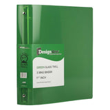 JAM PAPER Plastic 1.5 inch Binder - Green 3 Ring Binder - Sold Individually