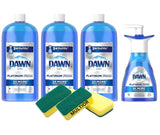 MULTIOR Scrub Sponges (3 Count) Compatible with Dawn Platinum Foam Refills, Fresh Rapids Scent (3 Refill Bottles 30.9 Fl Oz each