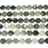 MJDCB Best Sellers Natural Stone Beads Faceted Polygon Grass Green Jade Crystal Energy Stone Healing Power for Jewelry Making(8m