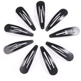 Black Snap Hair Clips, 12 Pcs Hair Barrettes for Women, 2 Inch