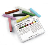 AMACO Underglaze Chalk Crayons 8-Count Set No. 1 (#208), 8 Assorted Colors in Cylindrical 2.75 Sticks, Pastel-Like Chalk Crayons
