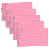 YAGUAO Pink Index Cards 3x5 Inch Lined Flash Cards with Ring Heavyweight Flashcards Note Cards for Studying School Supplies Coll