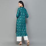 Gosriki Women'S Cotton Blend Straight Printed Kurta With Pant (Loribi Green-Gs_L_Green_Large),Green,,B0D83R9LF2
