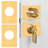 LEIFIDE 2 Pcs Door Reinforcement Plate Stainless Steel Door Lock Repair Plate Bracket with 4 Pcs Adhesive Tapes Prevent Lock Loo