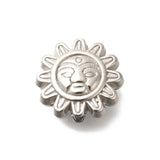LiQunSweet 20 Pcs 304 Stainless Steel Beads Metal Celestial Beads Spacer Sun Pattern Beads Flat Round Spacer Beads Solar Sun Bea