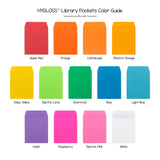 Hygloss 30 Library Card Pockets 3.5X5 Inch - Non-Adhesive Pocket Envelopes - Electric Lime - Classroom Envelope Pockets - Ideal