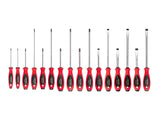 TEKTON Slotted Screwdriver Set - 4, 8 Inch Shanks, 16-Piece (3-14 mm) | DWS90004