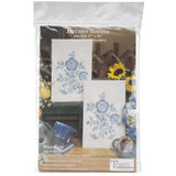 Tobin Blue Rose Stamped for Embroidery Towels 30.00 x 17.00, Small