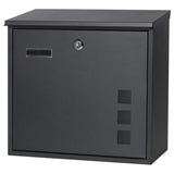 Decaller Metal Wall Mounted Mailboxes with Key Lock, Large Mail Box with View Window, Black