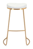 Bree Barstool (Set Of 2) White & Gold