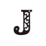 Cobata 1PC House Letter-Stylish Cast Iron Hollow Out Address Letter - Decorative 4.4 Inch High House Letter/Letter J