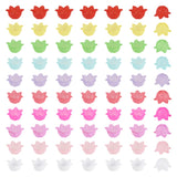 Cheriswelry 400Pcs Acrylic Flower Bead Caps Lily Floral Bead End Caps Colorful Flower Loose Spacer Beads 10 Colors 20x17.5mm for