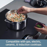 All-Clad D3 3-Ply Stainless Steel Fry Pan 8 Inch Induction Oven Broiler Safe 600F Pots And Pans, Cookware Silver