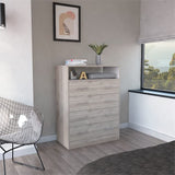 Peru L Four Drawer Dresser -Bedroom -Light Gray / White