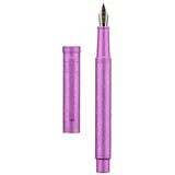 Hongdian 1851 Forest Fountain Pen Pink Ice Flowers, Bent Nib Classic Design with Converter and Metal Pen Case