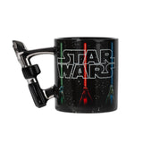 Silver Buffalo Star Wars Logo Ceramic Mug with Lightsaber Shaped Handle, 20 Ounces