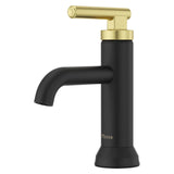 Capistrano Single Control Lavatory Faucet in Matte Black and Brushed Gold