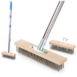 MAXMAN Wire Scrub Brush 2PCS, 63inch Stainless Steel, Patio Floor Cleaning