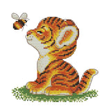 Heavenglow Cartoon Tiger Bee Stamped Cross Stitch Kits Embroidery Package 14Ct 18X19Cm|Crafts|Needlecrafts & Yarn|Embroidery & C