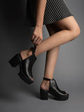 Shoetopia Women & Heels Fashionable Solid Fashion Sandal Black Block Heels/Find/Black/Uk5,Black,5,B0BM98NCCN