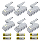6 Pack Hinge LED Sensor Light -Smart Touch Induction Cabinet Light for Kitchen Cabinet Cupboard Closet Night Lights, Living Room