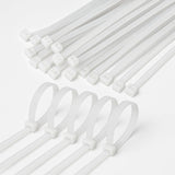 Tidy Fox Nylon Cable Ties, Self Locking Zip Ties, 4 Inch (100 Mm) X 2.5 Mm, Pack Of 100, White, For Cable Management And Home An