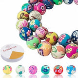 Jewellery Making Kit With Beads And Charms For Kids Bracelet Necklace Ring Diy Craft Set With Elastic String (Ball Beads 8 Mm)