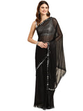 Shiv Textiles Saree For Women (L1-BLACK)