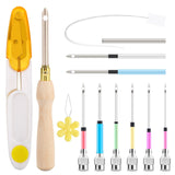 AUGSUN 13 Piece Punch Needle Kit, Embroidery Tool Set with 0.039 inches 0.047 inches 0.055 inches 0.062 inches 0.070 inches 0.07