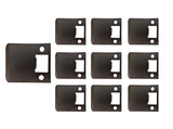 QCAA Solid Brass Extended Lip Strike, 3''X2-1/4, Oil-Rubbed Bronze, 10 Pack, Made in Taiwan