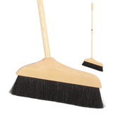 ULTECHNOVO Horsehair Broom for Hardwood Floors, Soft Bristle Indoor Sweeping Brush with Pine Wood Head, AntiStatic Dust Remover