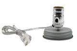Creative Hobbies DIY Mason Jar Lamp Making Kit Silver Color Lid & Socket Great for Lamp Conversion, Fits Wide Mouth Canning, F