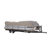 Vortex Direct Beige/Tan 22' Ultra Pontoon Boat Cover, Has Elastic and Straps, Fits 20'1 to 21' to 22' Long Deck Area, Up to 102