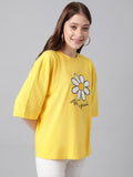 Kotty Women'S Cotton Blend Printed Oversized T-Shirts