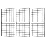 7RiversART Grid Wall Commercial Grade Grid Panels Heavy Duty Panel for Retail Display 2' W x 4' H, Black (Pack of 3) Portable