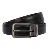 Da Milano Reversible Formal Leather Belt For Women Black & Brown | Titanium Finish Buckle For Everyday Wear | Size 34 Inch (2