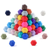 HHCFAST 96Pcs Hexagon Silicone Beads, 14mm Polygon Silicone Beads for Keychain Making, Pens and Bracelet Making(Multicolor)