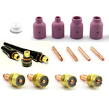 WeldingCity TIG Welding Torch Accessory Kit Large Gas Lens Setup .020-1/8 Collet-Large Gas Lens-Cup-Gasket-Back Cap for Torch 9,