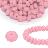 HARFINGTON 110Pcs Silicone Beads 14mm Lentil Rubber Focal Beads Bulk for Pens Keychain Bracelet Necklace DIY Crafts Making, Plum