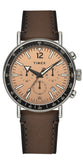 Timex Mens Waterbury Standard 43mm Watch - Brown Strap Rose Gold-Tone Dial Silver-Tone Case
