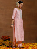Libas Gerua Women'S Silk Blend Kurta Sets (35646_Pink Pink Xs